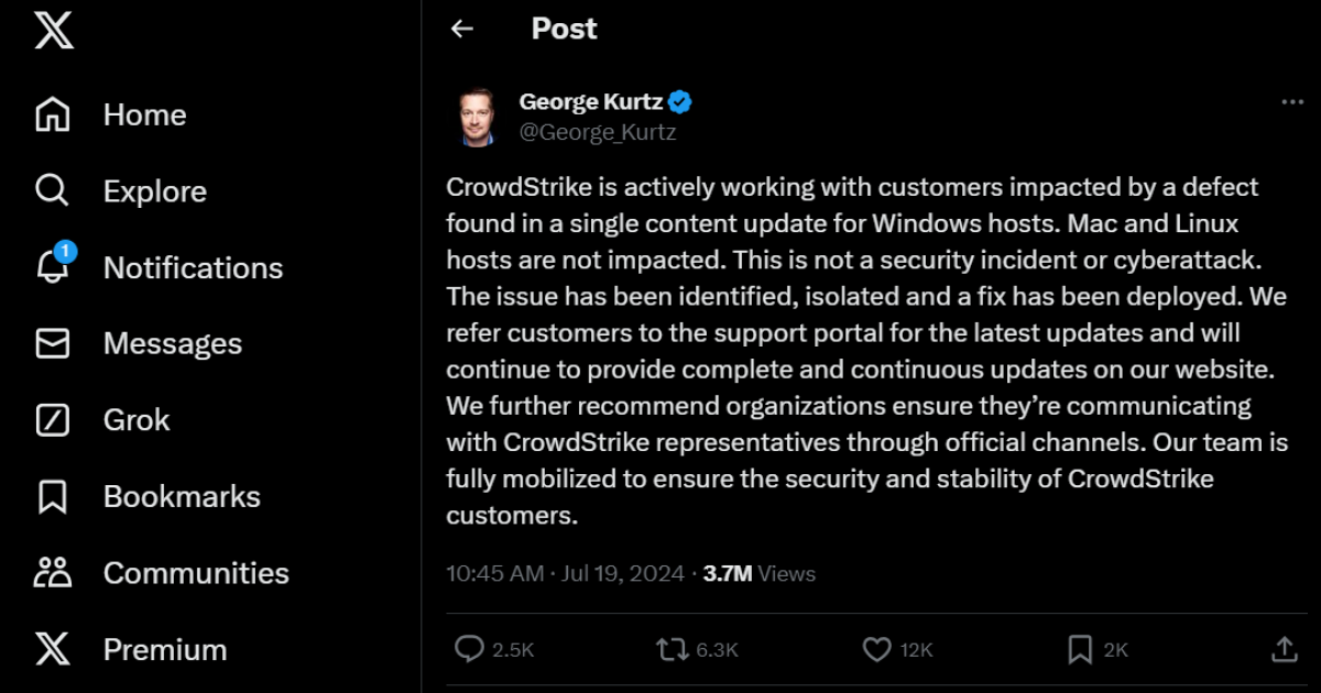 CrowdStrike CEO breaks silence on IT outage, but is it… | PRmoment.com